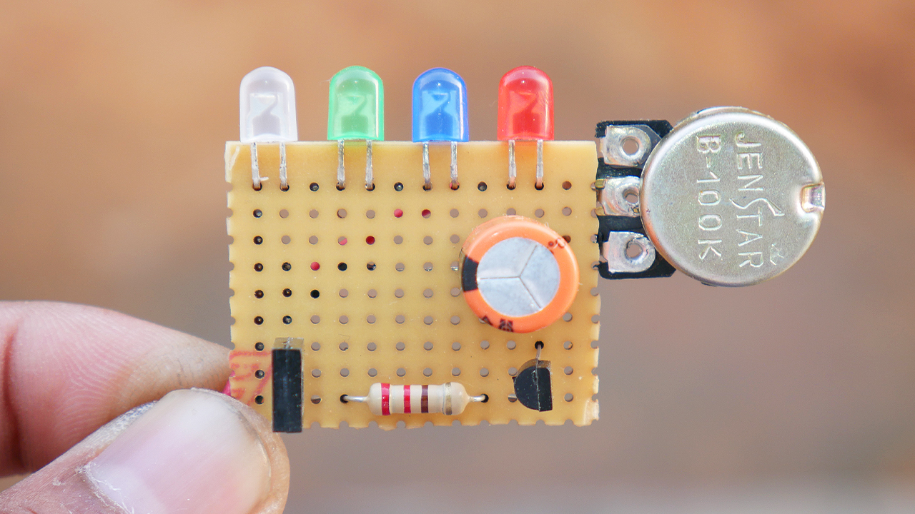 12v LED Flasher Circuit using 1 transistor with speed control